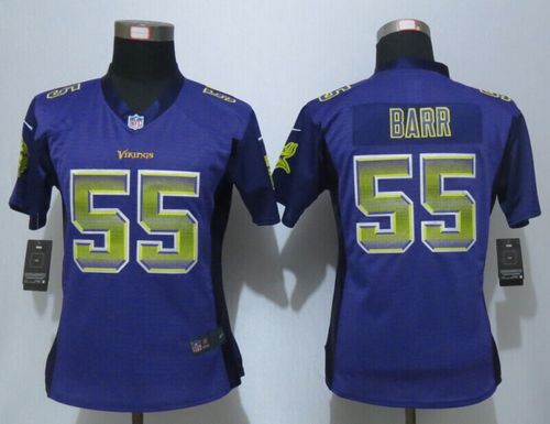 Nike Vikings #55 Anthony Barr Purple Team Color Women's Stitched NFL Elite Strobe Jersey
